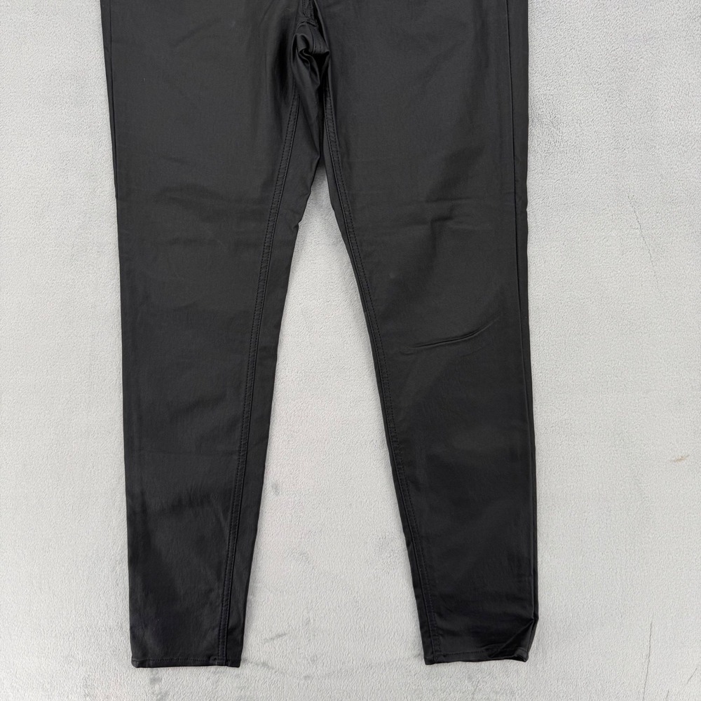H&M &Denim Curvy Jeggings Women's Size 12 Ultra High Waist Coated Black Ankle - Picture 4 of 14